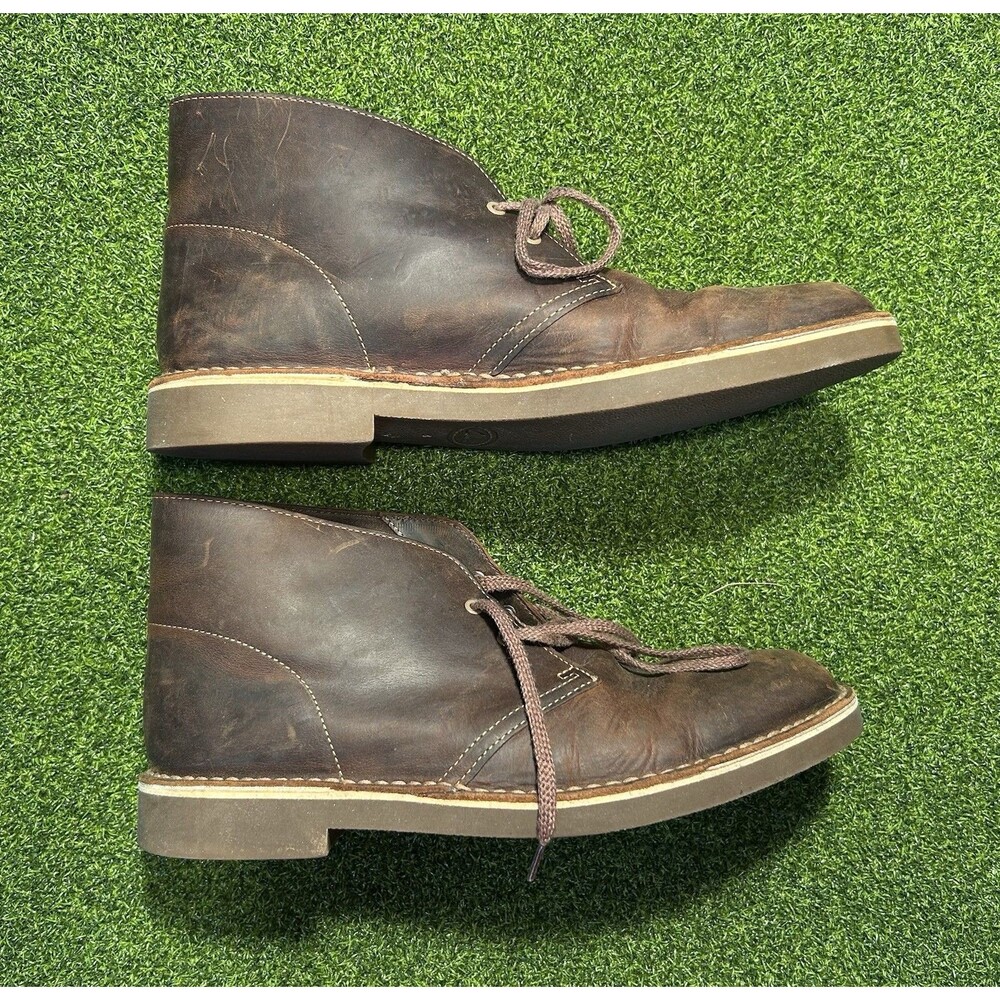 Clarks Desert Boots Men's Size 10.5 M Bushacre Chukka 15522 Brown Leather Shoes